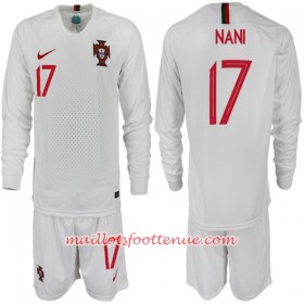 Maillot/Tenue Portugal NANI 17 Enfant Extérieur Coupe du monde 2018 Manche Longue